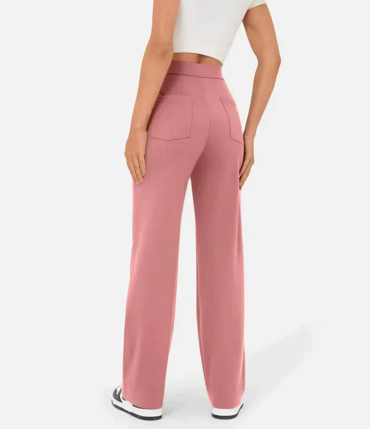 Elastische pantalon met hoge taille