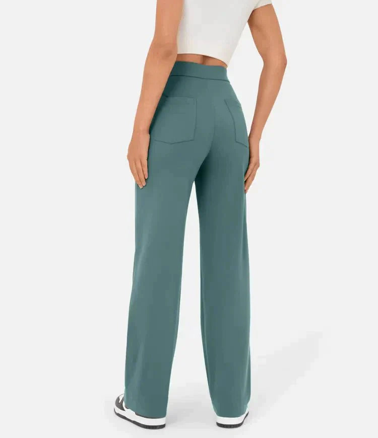 Elastische pantalon met hoge taille