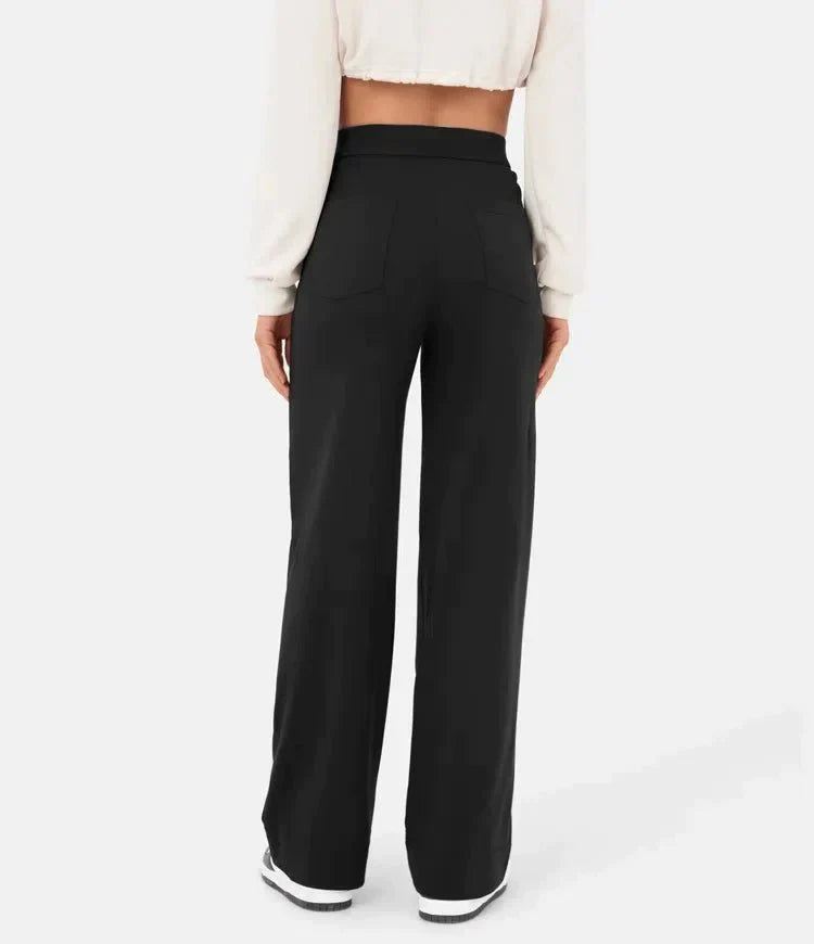 Elastische pantalon met hoge taille